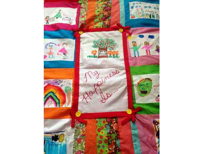 Mrs. Frink's 1st Grade Class 'Happiness Is' Handmade Quilt Art Project