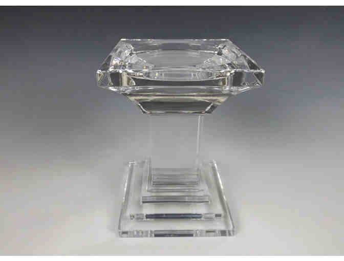 Vintage Waterford Crystal Metropolitan 5 3/8' Pillar Candle Holder + Candle (1 of 2)
