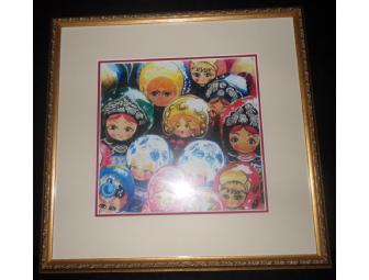 Water Color Print of Russian Nesting Dolls