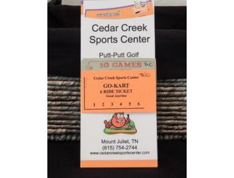 Go Kart Races and Mini Golf at Cedar Creek