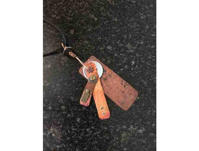 Long Copper Pendant Necklace