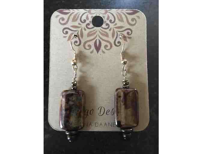 Indigo Designs Rectangle Gemstone Earrings