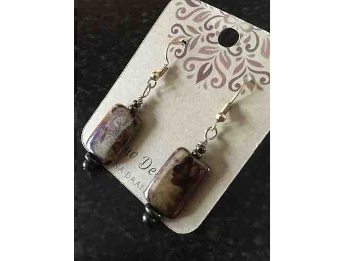 Indigo Designs Rectangle Gemstone Earrings