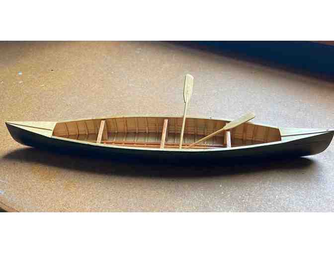 Miniature Wood Canvas Canoe w/Paddles