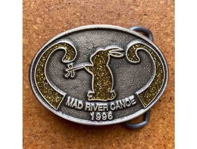 Mad River Canoe Belt Buckle with 45' Black Leather Belt