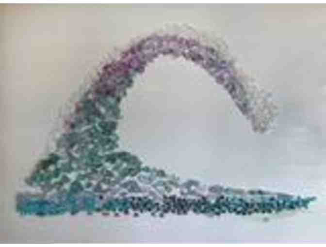 'Seaside' Original Acrylic and SeaGlass on Canvas by Fran Carlisle