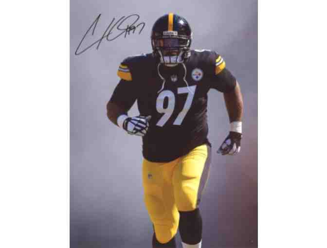 NFL Pittsburgh Steeler Cameron Heyward Autographed Picture and NFL Jersey