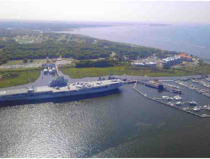 Take Off Over the USS Yorktown with Miss Jasmine and Miss Lindsay!