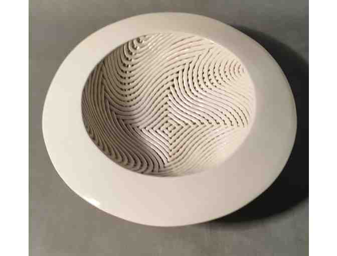 Unique White Porcelain Bowl by artist CRC