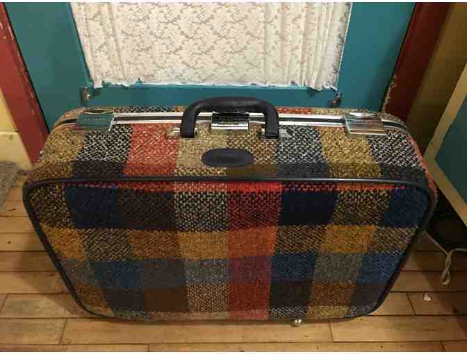 Vintage Plaid Skyway Suitcase