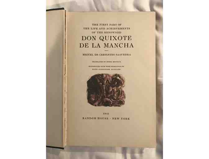 Pair of classic antique books (HG Wells, Cervantes)