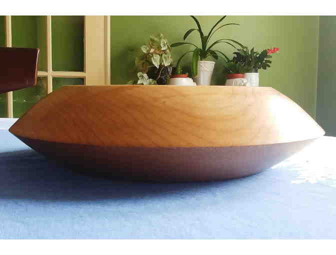 Hand-Turned Mid Century Style Wooden Bowl