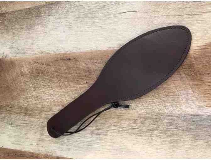 Leather Flogger and Paddle Duo