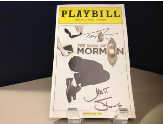 Trey Parker & Matt Stone Autographed BOOK OF MORMON Playbill
