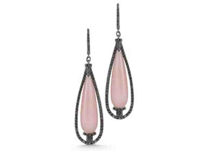 IVANKA TRUMP Toulouse Pink Opal & Black Diamond Pear Earrings