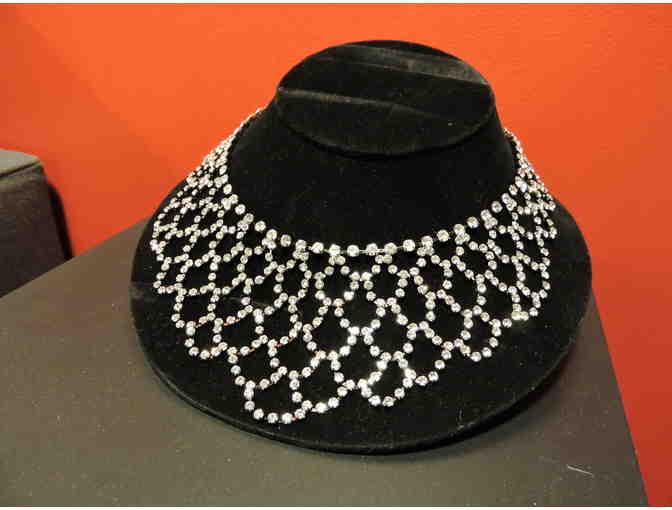 KENNETH JAY LANE Vintage Crystal Rhinestone Bib Necklace