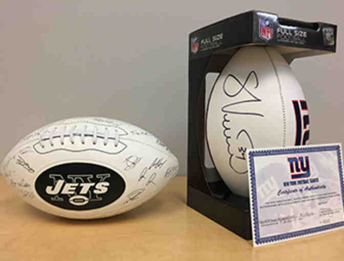 NEW YORK FOOTBALL FAN PACKAGE: Two Signed Footballs from the Giants and Jets!