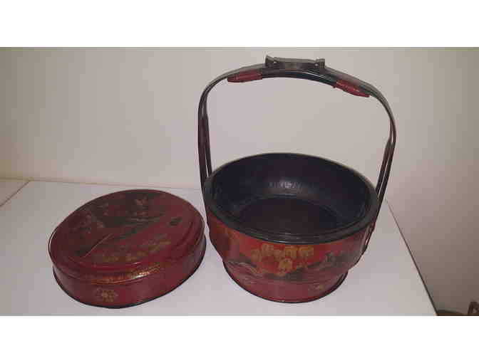 Vintage Chinese Lacquered Wedding Basket