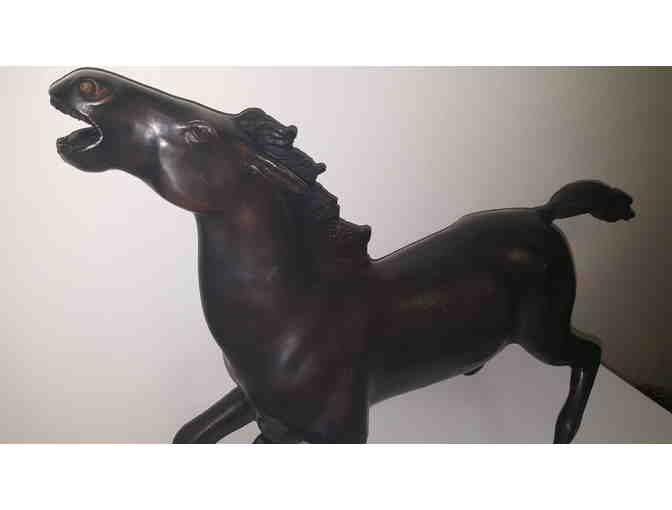 Handmade Bronze Rearing Horse, lost wax cast method