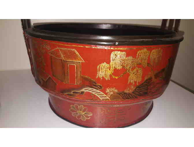 Vintage Chinese Lacquered Wedding Basket