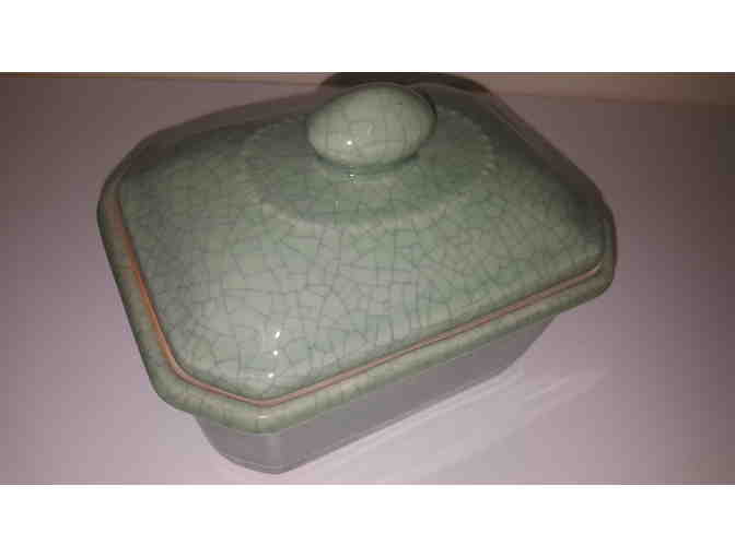 Celadon crackled covered box