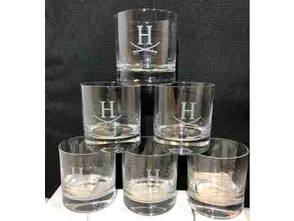 Six Heights Engraved Crystal Glasses