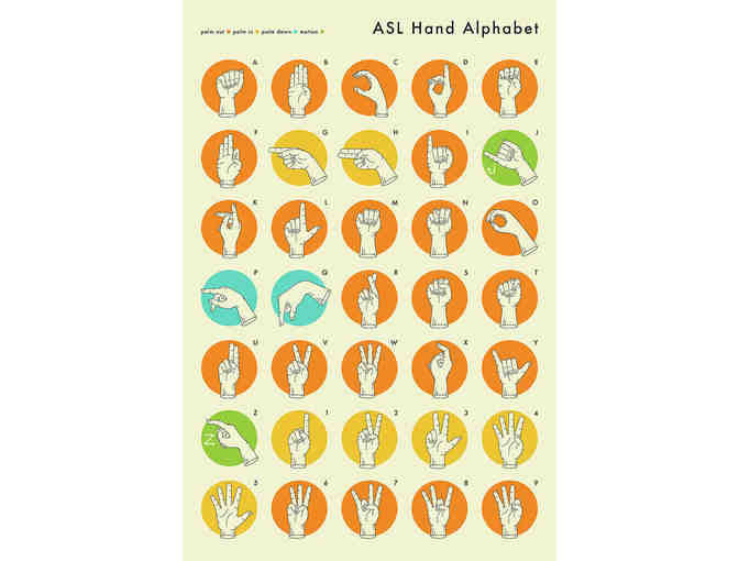 ASL Poster: Sign Language Hand Alphabet for Lynn Meza's ASL classroom