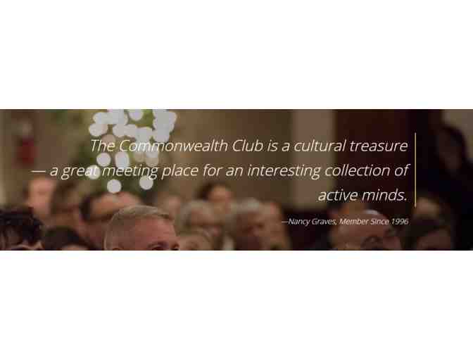 1 Year Single Membership to the Commonwealth Club