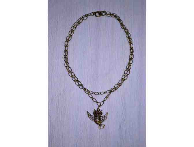 Layered 20' Owl  necklace handmade by Lu Lu's