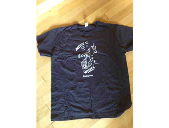Cycling T-shirt donated by Peaks and Perks