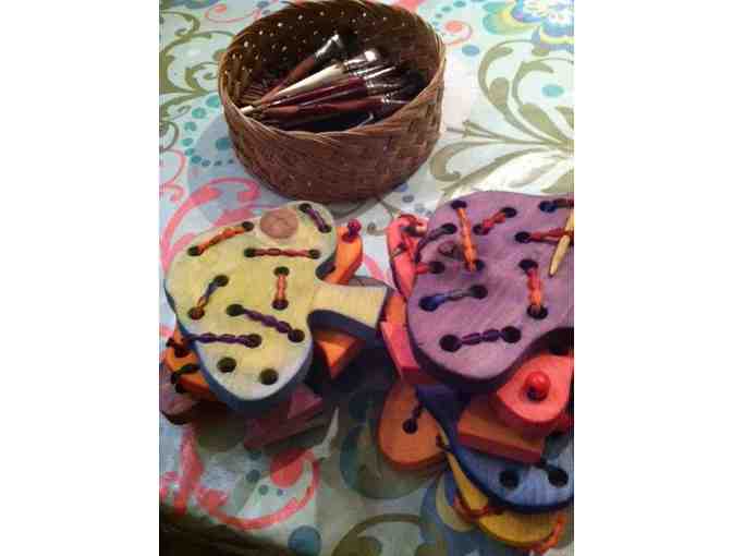 Wooden Mushroom Lacing Board