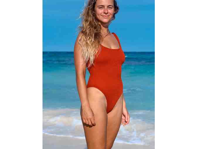 Mollusk | Ripple One Piece Swimsuit in Red - Photo 2