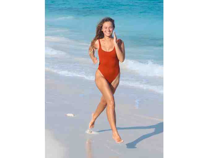 Mollusk | Ripple One Piece Swimsuit in Red - Photo 4
