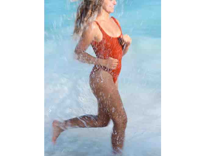 Mollusk | Ripple One Piece Swimsuit in Red - Photo 7