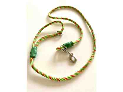 Recycled Climbing Rope Dog Leash - GREEN-RED