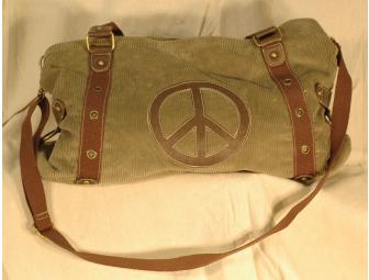 Dark Green Corduroy 'Peace' Bag