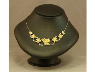 Silver & Yellow Flower Necklace