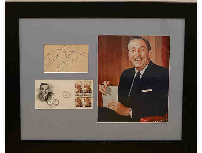 Walt Disney Signed Page Autographed Framed Photo COA