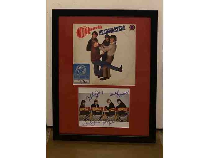 The Monkees Band Signed 8x10 Photo and Album Framed COA Davy Mickey Mike Peter