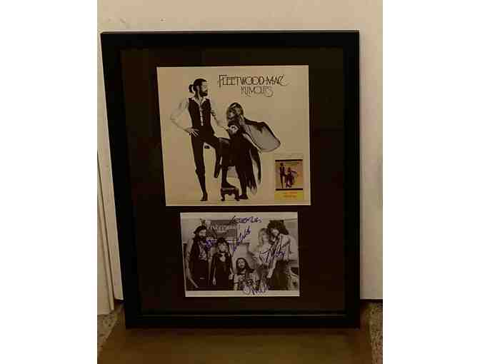 Fleetwood Mac Band Signed 8x10 Photo and Vintage Rumors Album Framed