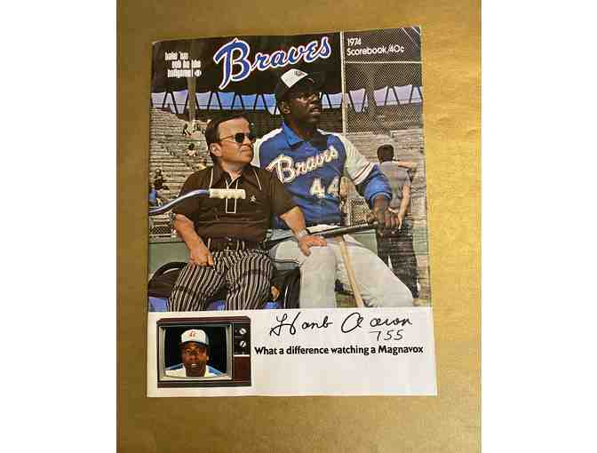 Hank Aaron Autographed SIGNED Atlanta Braves Program 1974 April 8th Dodgers 715