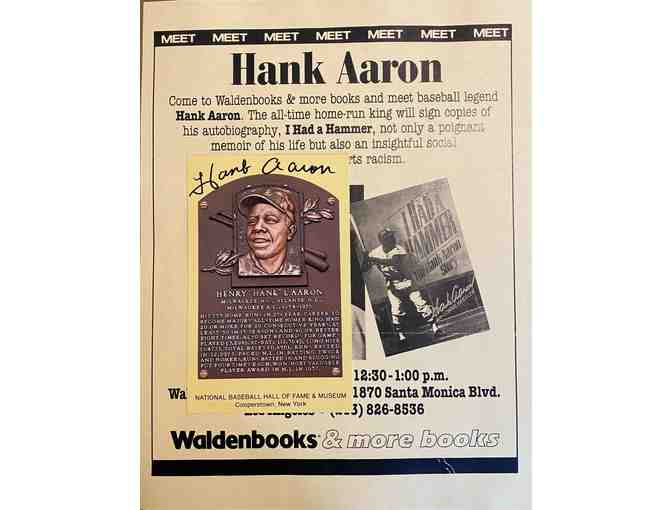 Hank Aaron Hand Signed Autographed HOF Post Card Cooperstown COA