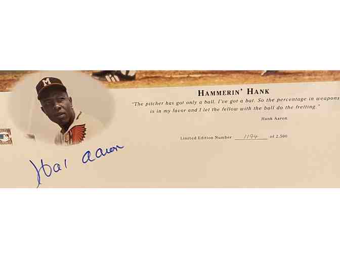 Hank Aaron Signed Cooperstown Collection Limited Edition Print
