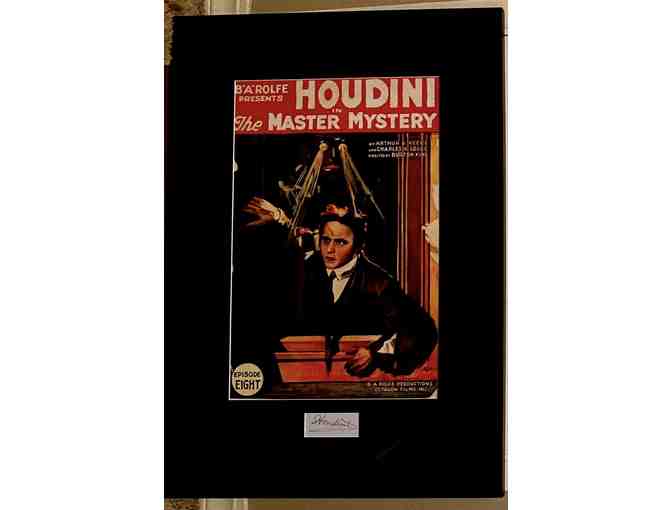 Harry Houdini Signed Autograph Album Page 1917 and Poster Framed