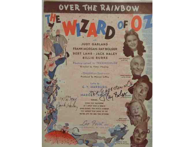 Wizard of Oz Signed Vintage Song Sheet Jack Haley and Ray Bolger Tin Man Scarecrow