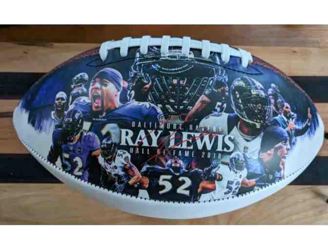 Baltimore Ravens Ray Lewis Football with printed signature