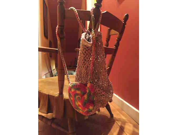 Knit Backpack by Sandye Renz (Pastel Rainbow)