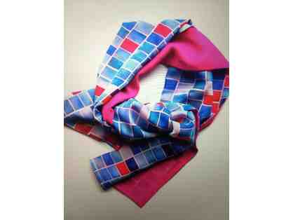CLOTHES: Narrow Vivid Pink Mapping Pi Scarf by Isa Catto