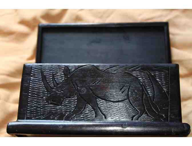 Hand carved ebony box