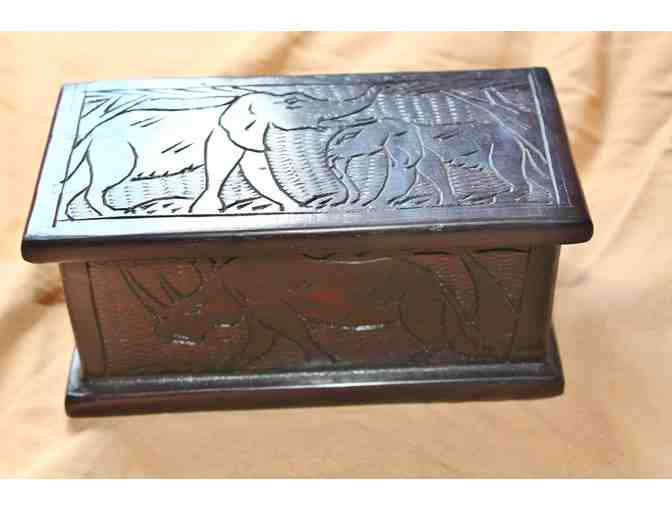 Hand carved ebony box